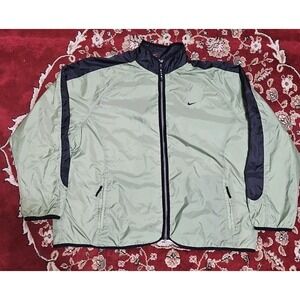 Vintage 90s Nike Windbreaker Jacket Olive Green Men's XL Spell Out
